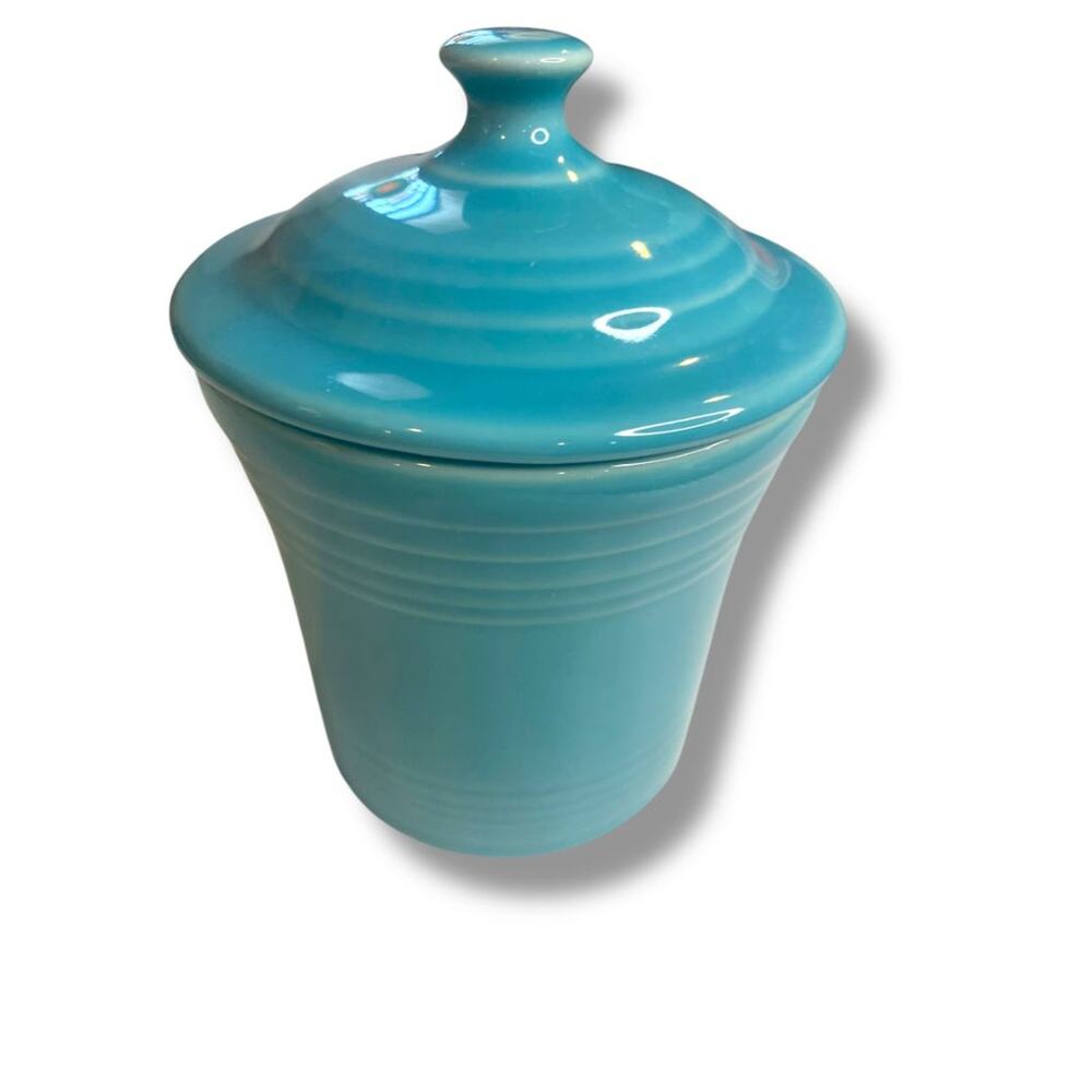 Fiesta  Small Utility Jam Jar Homer Laughlin 5.5" Turquoise - Picture 3 of 7